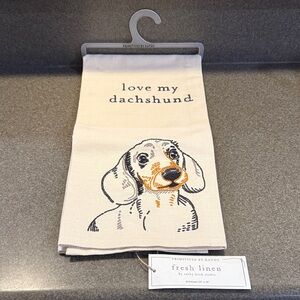 Primitives by Kathy Dachshund Hand Towel - Cream and Black